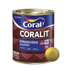 Esmalte Coralit Coral 0,9L Ouro Metálico
