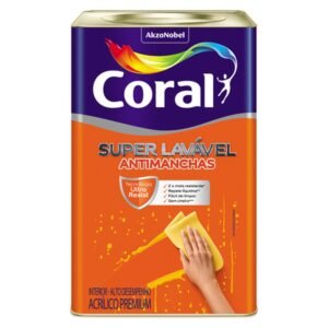 Tinta Acrílica Super Lavável Coral 18L Branco Fosco